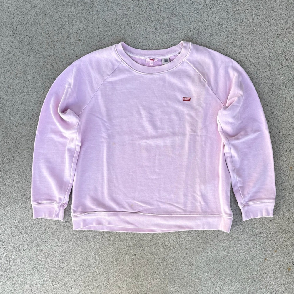 Levi's Batwing Logo Size Mens Medium Sweatshirt - Pink Raglan Pullover